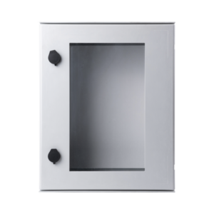 Gabinete de Poliéster IP65 Puerta Transparente, Uso en Intemperie (400 x 500 x 200 mm) con Placa Trasera Interior de Plástico (Incluye Chapa y Llave).