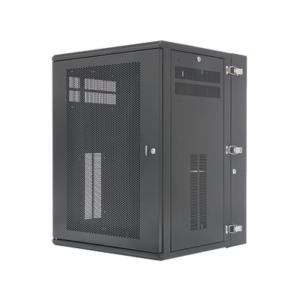 Gabinete PanZone de Montaje en Pared, de 19in, Puerta Ventilada, 18 UR, 635mm de Profundidad, Color Negro