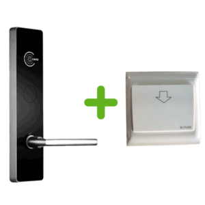 ZKTECO LH6800RPSMMFPAK - Paquete hotelero con cerradura inteligente y ahorrador de energía con tecnología Mifare 13.56 Mhz