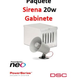 DSC S20WGPAQ - Paquete Sirena Exterior 20W con Gabinete
