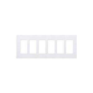 Placa de pared 6 espacios LUTRON ELECTRONICS CW6-WH