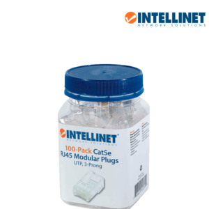 INTELLINET 502399 - Plug RJ45 CAT5E solido UTP / Bote 100 piezas / ORO 15-micras