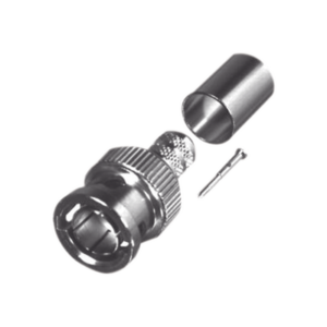 Conector BNC Macho de Anillo Plegable para Cable Belden 8281 tipo RG-59/U, Níquel/ Oro/ Delrin.