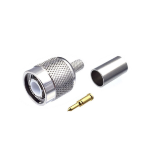 Conector TNC Macho de Anillo Plegable para Cable RG-59/U, Grupo D, Níquel/ Gold/ Delrin.​