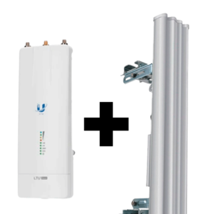 KIT-Radio conectorizado + antena sectorial de 90° de apertura para punto a multi punto/Ideal para CCTV Y WISP/Hasta 600 Mbps/2 millones de paquetes por segundo/5Ghz/Filtrado RF/Sincronización GPS/Solo compatible con tecnología LTU/