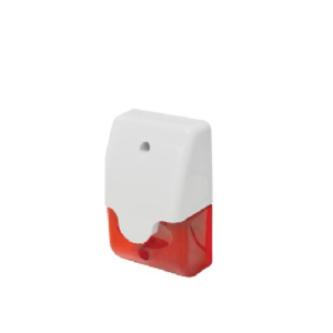 Seco-Larm SL1312SAR - Sirena mini piezoeléctrica roja y luz estroboscópica LED