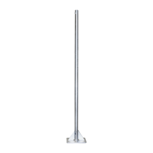 Mástil de 2 metros de 2" Diámetro, con Opresor, Base Soldada . Galvanizado por Inmersión en Caliente.