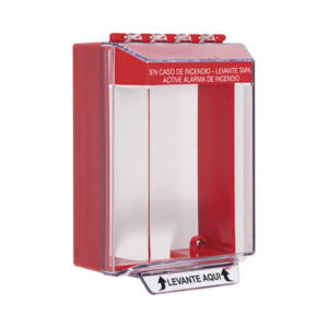 Cubierta Universal Transparente, de Bajo Perfil, con Espaciador y Texto de Incendio en Español