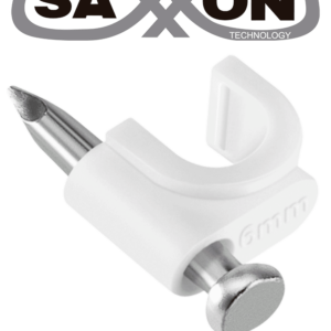 SAXXON GRA955B - Bolsa de 50 grapas de pared/ Color blanco/Diametro: 6mm / Con clavo de 3/4 para concreto de alta resistencia