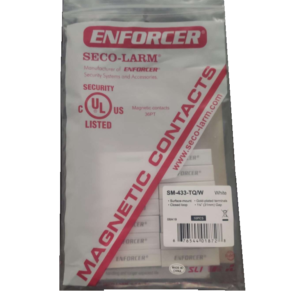 Seco-Larm 10PKW -Paquete de 10 Contactos magneticos SM433TQ/W BLANCOS de sobreponer 1-1/4" (31mm) Gap Compatible paneles DSC / RISCO / BOSCH