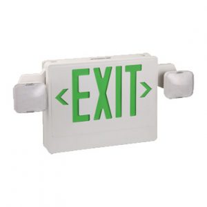 Señal de salida luminosa con batería y lamparas color verde