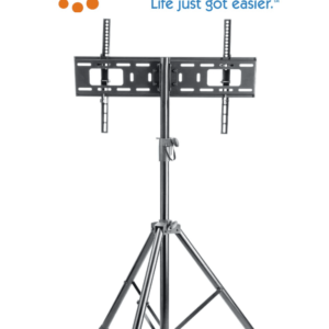 MANHATTAN 461412- Soporte de Piso para Pantallas de 37 a 70 Pulgadas/ 35 Kg de Carga/ Trípode con Ajuste de Altura de 1.24 a 1.88 Mts/ Ajuste de Inclinación/ VESA 200/ 400x200/ 300/ 400/ 600x400/