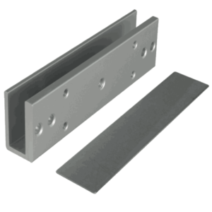 ZKTECO LMB120U - Soporte en U para montaje en puerta de vidrio sin marco, compatible con contrachapa magnética Modelo LM120 clave ZKT0850001