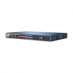 Switch PoE 250m LARGA DISTANCIA 16 PUERTOS 2 PUERTOS Gigabit 2 SFP HIKVISION DS-3E03-18PE