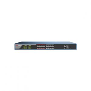 Switch PoE 250m LARGA DISTANCIA 16 puertos 802.3at 2 puertos Gigabit 2 puertos SFP HIKVISION DS-3E1318P-E