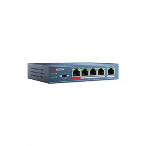 Switch PoE 250m LARGA DISTANCIA 4 puertos 1 puerto 10-100 HIKVISION DS-3E0105P-E