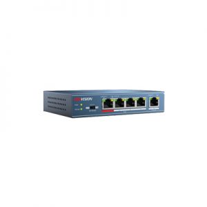 Switch PoE 250m PoE Larga distancia 4 puertos 802.3at 10-100 Mbps HIKVISION DS-3E0105P-E