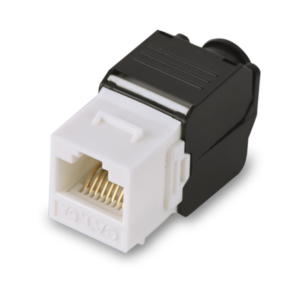SAXXON M242C6 - Modulo jack keystone RJ45 / Armado sin herramienta / 8 Hilos / CAT 6 / Compatible con calibres AWG 22-26 / Color blanco