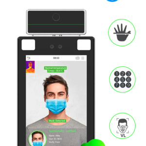 ZKTECO PROFACE X TI - Terminal de Control de Acceso y Asistencia Facial y Palma con Medición de Temperatura y Detección de Cubrebocas / Lectura de QR e Intercom / 30000 Rostros / Serie Visible Light / #MTD