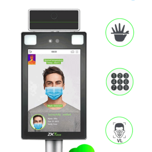 ZKTECO PROFACEXTICH - Terminal de Control de Acceso y Asistencia Facial y Palma con Medición de Temperatura y Uso de Cubrebocas / Lectura de QR e Intercom / Con Soporte para Torniquete / Serie Visible Light / #promoacceso