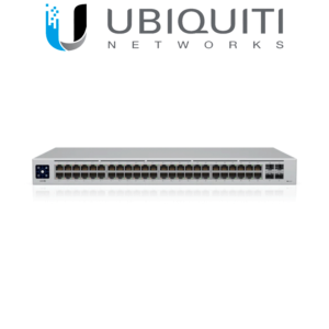 UBIQUITI USW-48-POE UniFi Switch, Capa 2 de 48 puertos (32 puertos PoE 802.3af/at + 16 puertos Gigabit) + 4 puertos 1G SFP, 195W, pantalla informativa