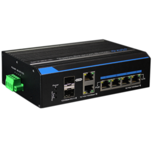 UTEPO UTP7204GEHPOE - Switch Gigabit industrial high PoE 4 puertos / 802.3 AF / 802.3at / 2 Puertos combo UPLINK Gigabit / Hasta 60W por puerto / 120W Totales/ Din Riel
