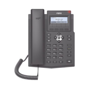 Teléfono IP empresarial para 2 lineas SIP con pantalla LCD, Puertos Gigabit, Códec Opus, conferencia de 3 vías, PoE.