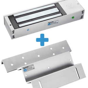 YLI YM750TPACK - Paquete de Cerradura Magnética YM750TLED con Soporte ZL MBK750ZL / Fuerza de Sujeción 750 Kg, 1500LB / Voltaje dual 12v/24VDC