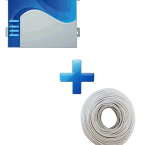 YONUSA EYNG12001BP - Paquete de energizador nueva generación EYNG12001 para cerco eléctrico, 12,000 V y hasta 2500 metros lineales o hasta 500 metros con poste de 5 líneas, incluye cable bujia de 50 metros CDA50 para su instalacion