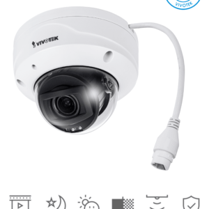 VIVOTEK FD9388-HTV - Cámara IP domo exterior 5 Megapixeles/ Lente Varifocal Remoto 2.8 A 12mm/H265/Smart IR 30mts/ WDR Pro/ Ciberseguridad Trend Micro/ Visión SNV/ Smart Stream III/ Micrófono Integrado/ Protección IP66, IK10/ NDAA/ONVIF