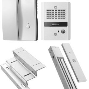 COMMAX DP2LMB2805PAK - Paquete de audioportero con apertura de puerta, incluye cerradura magnética de 280 Kg o 600 lb y soporte de instalación en ZL