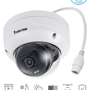 VIVOTEK FD9380-H - Camara IP domo exterior 5 Megapixeles/ H265/Lente 2.8mm/ Smart IR 30mts/ WDR Pro/ Visión SNV/ Ciberseguridad Trend Micro/ Smart Stream III/ Ranura para MicroSD/SDHC/SDXC/ Protección IP66, IK10/ NDAA/ONVIF